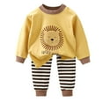 thumbnail image 1 of bbymog Baby Girl Clothes 2 piece Crewneck Long Sleeve Sweatshirt and Joggers Pants Sets Cotton Toddler Boy Outfits Yellow 4 Years, 1 of 3