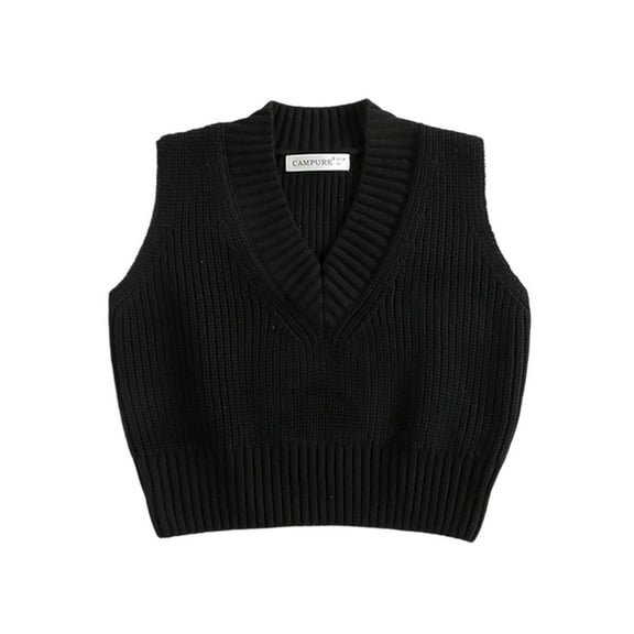 bbymog Baby Girl Clothes Baby Sweater Vest Solid Color Sleeveless Knitted Jackets for Girls Boys Jacket Black 12 Months