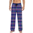 thumbnail image 1 of bbymog Baggy Pants Men's Plus Size Plaid Elastic Waist Sleepwear Casual Drawstring Pajama Pant Soft Straight Vintage Trousers with Pockets Purple A S, 1 of 6