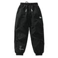 thumbnail image 1 of bbymog Boy Clothes Winter Waterproof Pants for Boys Casual Sports Thick Warm Sweatpants Cotton Joggers with Pocket Black B 4 Years, 1 of 5