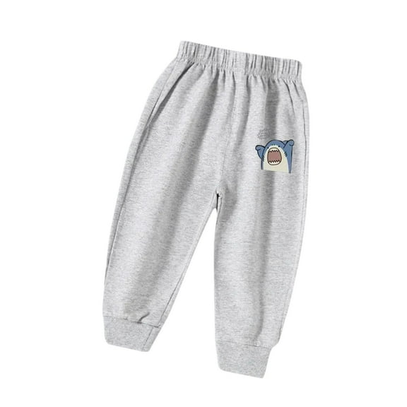 bbymog Boy Sweatpants Size 8 Boys' Fashion Elastic Waist Joggers for Boys Cotton Casual Boys Athletic Pants Baby Pants Gray 4 Years