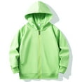 thumbnail image 1 of bbymog Boys' Fashion Hoodies & Sweatshirts Solid Color Long Sleeve Zip Up Hoodie Sweatshirt Casual Sports Clothes for Girls 10-12 Mint Green B 7-8Years, 1 of 2