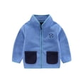 thumbnail image 1 of bbymog Boys Fleece Jacket with Pocket Long Sleeve Warm Zip Up Jackets for Girls Casual Sports Outwear Girls Winter Coat Blue 9-10Years, 1 of 5