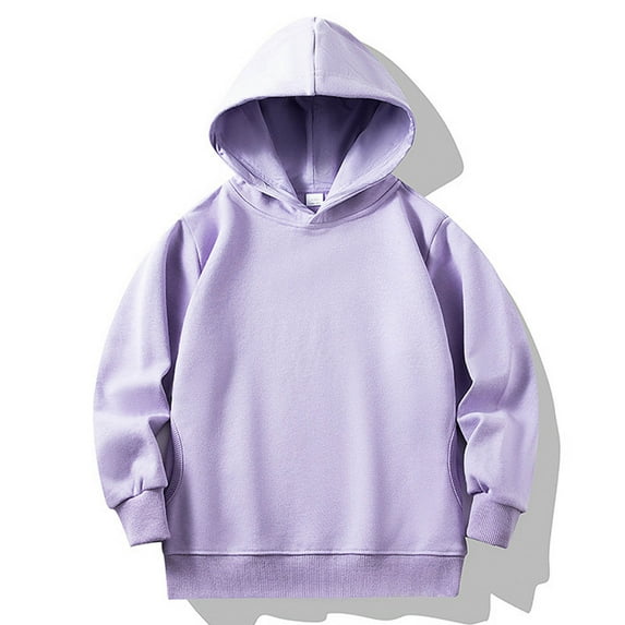 bbymog Boys Hoodies Size 10 12 Long Sleeve Pullover Hoodies for Girls Casual Athletic Basic Hoodie Sweatshirt Kids Clothes Purple 2-3Years