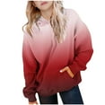 thumbnail image 1 of bbymog Boys Hoodies Size 14-16 Girls Fashion Gradient Long Sleeve Pullover Hoodie Sweatshirt Fall Winter Boys Sweatshirts with Pocket Red B 13 Years, 1 of 9