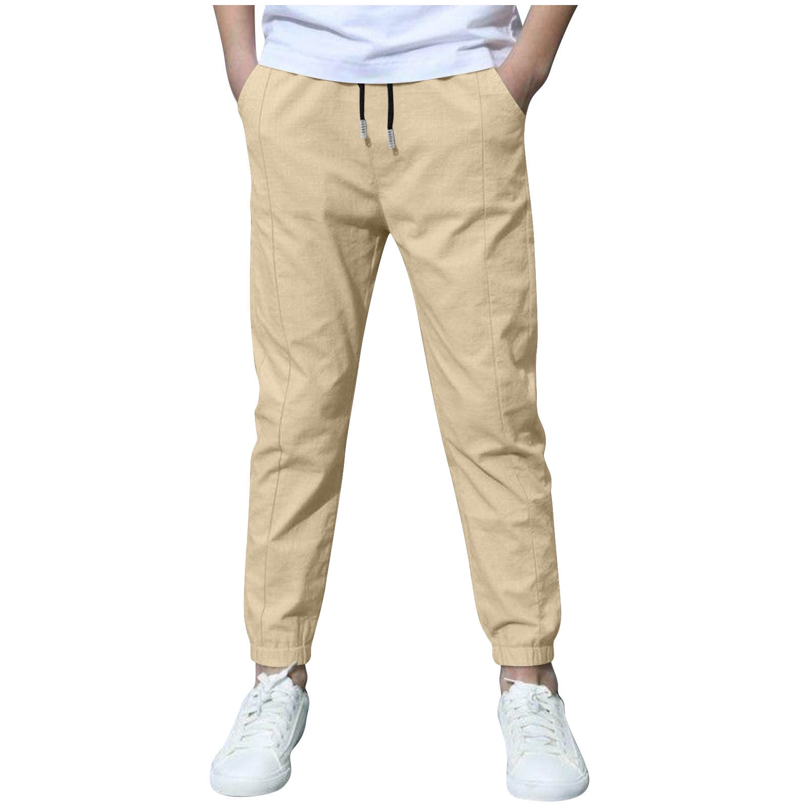 Boys Khaki Regular Fit Jogger Jeans
