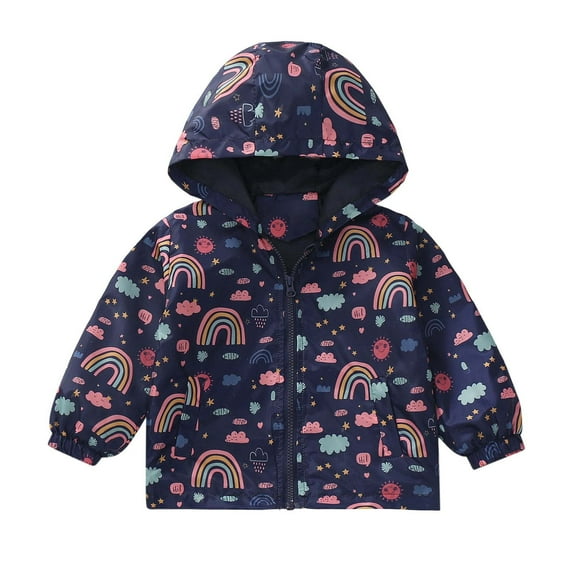 bbymog Boys Lightweight Rain Jacket Outdoor Waterproof Toddler Windbreaker Jacket with Hood Fall Raincoat for Girls Baby Boy Clothes Navy 5 Years