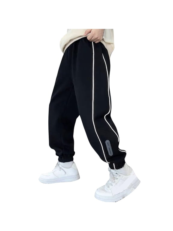 Boys Pants with Pocket Casual Elastic Waist Joggers Children Place Boys Sweatpants Black C 5 Years