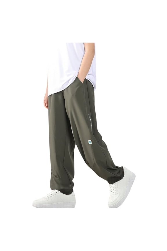 Boys Sweatpants Children's Casual Loose Elastic Waist Mosquito Proof Pants with Pocket Summer Boys Athletic Pants 5-16Years