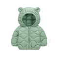 thumbnail image 1 of bbymog Boys Winter Coat with Hood Warm Zip up Puff Jacket Girls Fashion Bear Ears Jackets for Girls Toddler Girl Clothes Green 5 Years, 1 of 8
