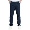 thumbnail image 1 of bbymog Casual Uniform Pants for Boys Girls' Fashion Solid Color Elastic Waist Joggers Straight Boys Sweatpants with Pocket Navy D 6 Years, 1 of 8