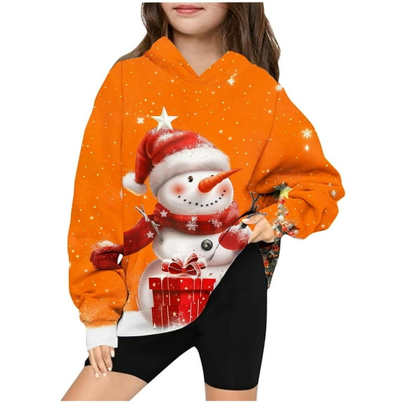 bbymog Christmas Girls' Fashion Hoodies & Sweatshirts Long Sleeve Pullover Hoodie Sweatshirt Fall & Winter Teen Girl Clothes
