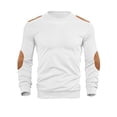 thumbnail image 1 of bbymog Clothes for Men Oversized Patchwork Sweatshirt Comfy Casual Outdoor Pullover Tops Solid Color Long Sleeve Crewneck Sweatshirt White XXL, 1 of 7