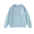 thumbnail image 1 of bbymog Cute Sweatshirts for Teen Girls Boys' Fashion Round Neck Long Sleeve Cotton Sweatshirt Girls Clothes Light Blue 120, 1 of 7