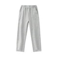 thumbnail image 1 of bbymog Fall Winter Boys Sweatpants Solid Color Elastic Waist Straight Athletic Pants for Boys Gray 10-11Years, 1 of 4