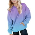 thumbnail image 1 of bbymog Fashion Gradient Hoodies for Teen Girls Boys Casual Long Sleeve Pullover Hoodie Sweatshirt Fall Winter Boys Sweatshirts with Pocket Dark Blue 11 Years, 1 of 9