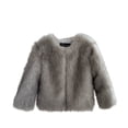 thumbnail image 1 of bbymog Faux Fur Jackets for Girls Fashion Gradient Dyeing Warm Jacket Girls Winter Coat Outerwear Baby Clothes Gray B 4-5Years, 1 of 7