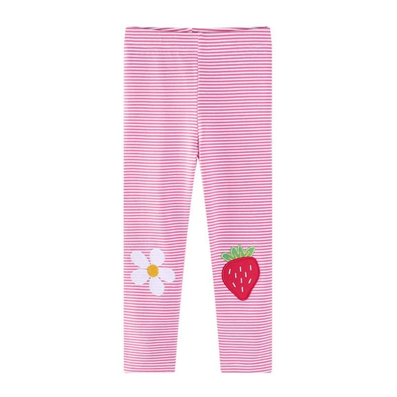 bbymog Girl Clothes Cotton Slim Fit Stretch Leggings for Girls Yoga Pants Kids Clothes Pink B 7 Years