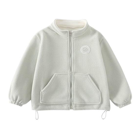 bbymog Girls Boys Winter Coat with Pocket Long Sleeve Stand Collar Fleece Jacket for Boys Girls' Fashion Thick Warm Outerwear Jackets Green 9 Years