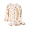thumbnail image 1 of bbymog Girls Cold Weather Cotton Thermal Underwear 2-Piece Set - Kids Long Sleeve Tops and Johns Pants Fall Winter Girls Clothes Beige B 2 Years, 1 of 3
