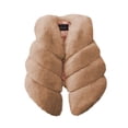 thumbnail image 1 of bbymog Girls' Fashion Faux Fur Jacket Winter Solid Color Thick Warm Shrug Vest Coat for Party Wedding Baby Girl Clothes Beige 9-10Years, 1 of 4