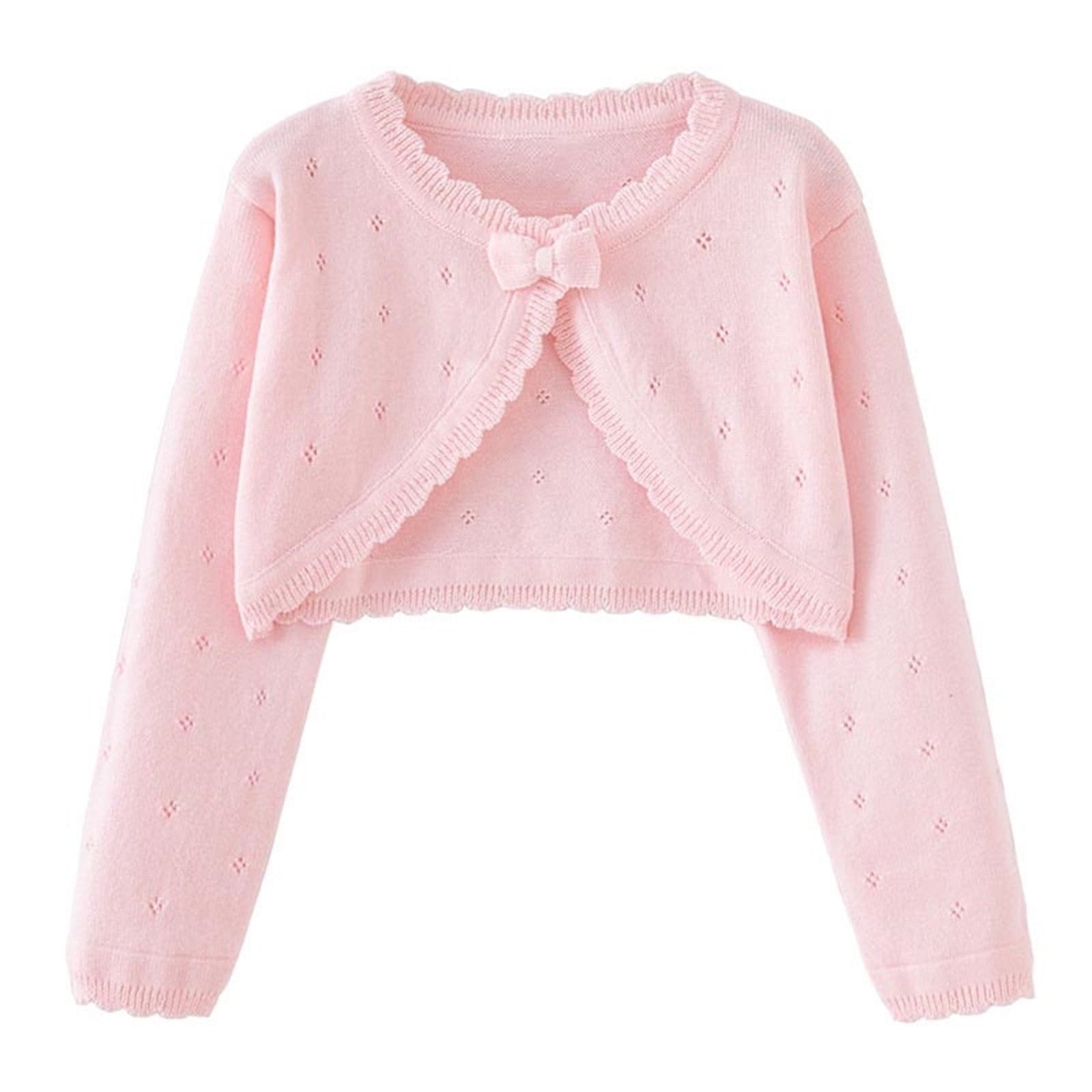 bbymog Girls' Fashion Shrug Cardigan Solid Color Open Front Knitted Bolero  Shrugs for Dresses Baby Girl Clothes Pink B Pink - Walmart.com