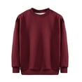 thumbnail image 1 of bbymog Girls' Fleece Sweatshirt Solid Color Long Sleeve Boys Sweatshirts Casual Round Neck Pullover Sweatshirts for Girls Fall Winter Kid Clothes Wine 7-8Years, 1 of 5