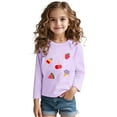 thumbnail image 1 of bbymog Girls Graphic Tees Crewneck Long Sleeve Girls Shirts Fall Cotton T Shirts for Girls Purple 3 Years, 1 of 5