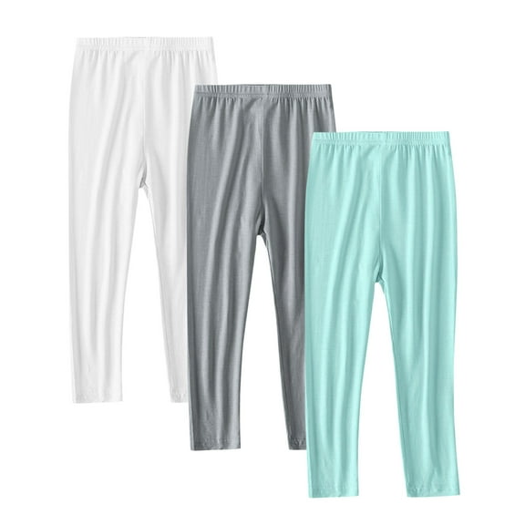 bbymog Girls Leggings Size 10-12 3 Pack Girls Fashion Stretch Leggings Casual Slim Fit Sweatpants Mint Green O 4 Years