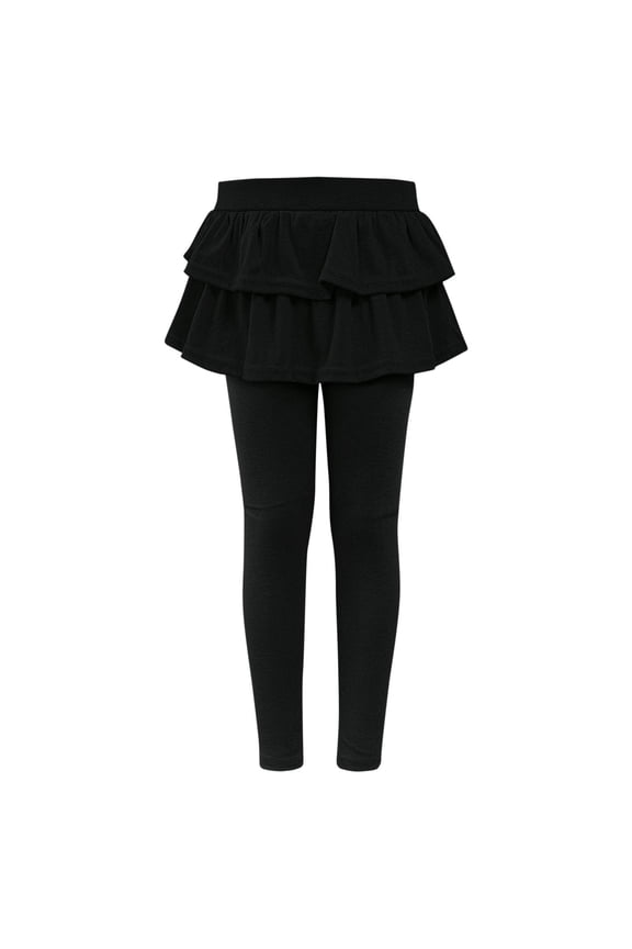 Girls Leggings with Skirts School Uniform Athletic Stretchy Pants for Girls Baby Girl Winter Clothes Black 100