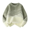 thumbnail image 1 of bbymog Girls White Sweater Boys' Fashion Gradient Crewneck Pullover Sweaters Casual Soft Long Sleeve Knitted Cute Tops for Girls Green B 5 Years, 1 of 5