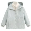 thumbnail image 1 of bbymog Girls Winter Coat Solid Color Outdoor Waterproof Rain Jacket with Hood and Long Sleeve Thick Warm Fleece Jackets Girls Clothes Size 10 12 Green 7 Years, 1 of 7