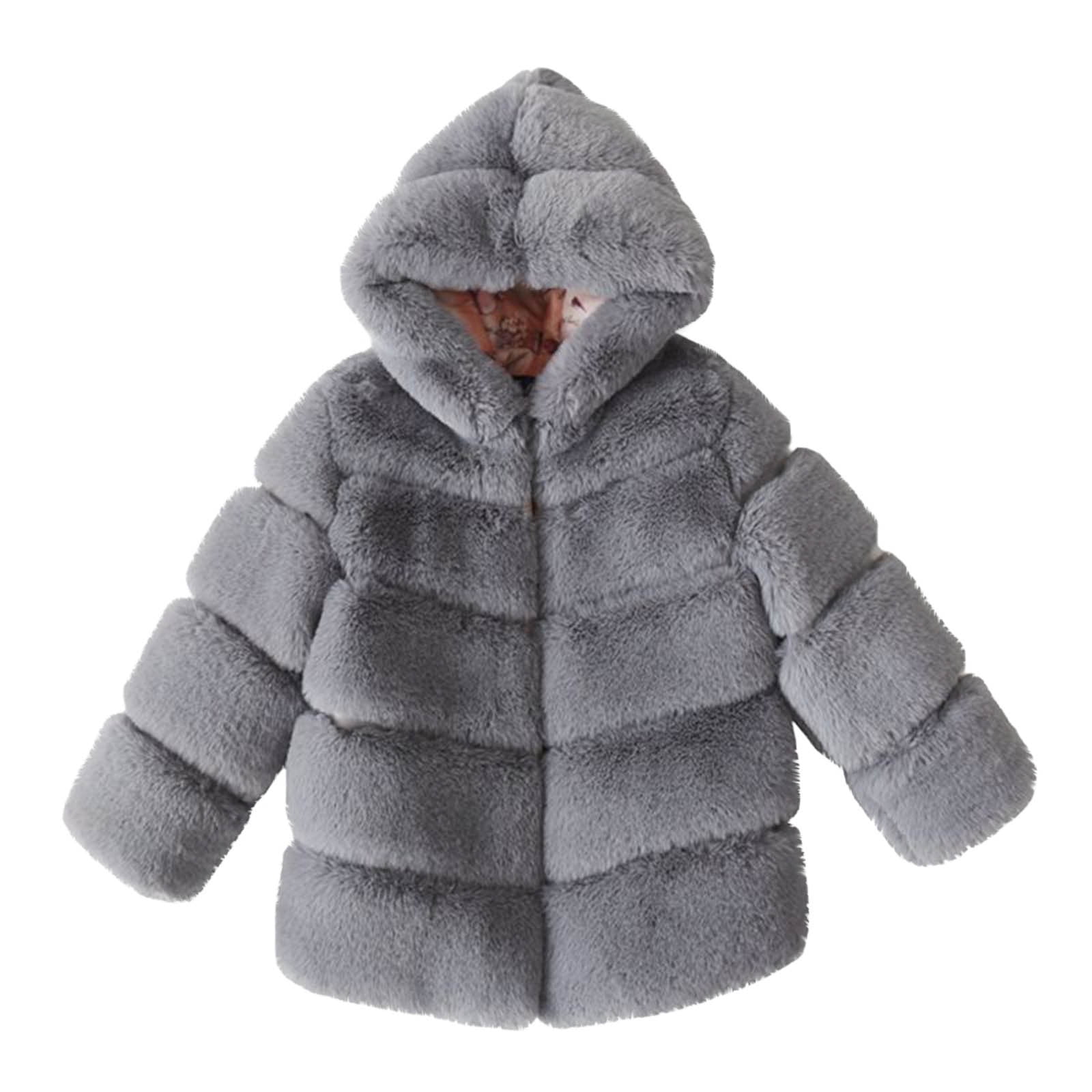 Kids Girls' Faux Fur Coat Solid Color Active Outdoor Coat Outerwear 3-10 Years Fall Black White Pink