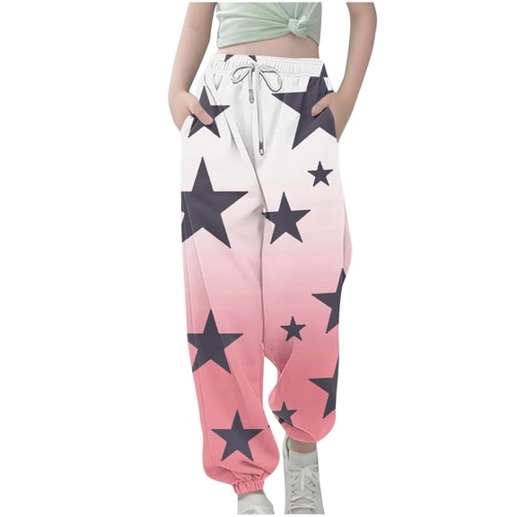 bbymog Graphic Sweatpants for Girls Casual Elastic Waist Drawstring Joggers for Boys Casual Athletic Pants with Pocket Brown B 120