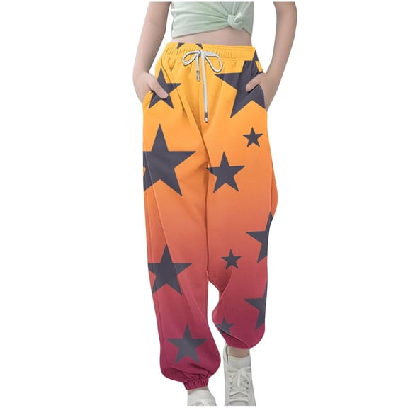 bbymog Graphic Sweatpants for Girls Casual Elastic Waist Drawstring Joggers for Boys Casual Athletic Pants with Pocket Pink B 110