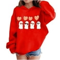 thumbnail image 1 of bbymog Halloween Girls' Fashion Spooky Cute Hoodie Long Sleeve Hooded Sweatshirts for Teen Girls Fall Winter Boys Hoodie Red 3 Years, 1 of 10