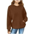 thumbnail image 1 of bbymog Hoodies for Girls with Pocket Solid Color Long Sleeve Pullover Top Sweatshirt Fall Winter Hoodies for Boys and Girls Clothes for Kids, 1 of 7