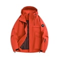 thumbnail image 1 of bbymog Jacket for Men Solid Color Full Zip Hooded Raincoat Plus Size Long Sleeve Casual Windbreaker with Pockets Red A M, 1 of 8