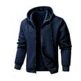 thumbnail image 1 of bbymog Jackets for Men Fall Winter Solid Color Sport Coat Long Sleeve Hooded Jacket Outdoor Fitness Workout Clothes with Pocket Navy XXL, 1 of 2