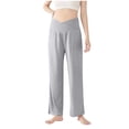 thumbnail image 1 of bbymog Maternity Lounge Pants Solid Color High Waisted Straight Pants Plus Size Maternity Pants Gray C XXXXXL, 1 of 7