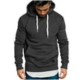 thumbnail image 1 of bbymog Men Hoodie Fall Winter Solid Color Hooded Sweatshirts Casual Oversized Pullover Top Long Sleeve Loose Hoodies with Drawstring Dark Gray XXXL, 1 of 5