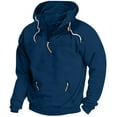 thumbnail image 1 of bbymog Men Hoodie Fashion Zip Up Outdoor Workout Hooded Pullover Tops Fall Winter Solid Color Sweatshirt Clothes with Pockets Blue D M, 1 of 5