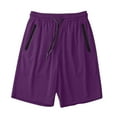 thumbnail image 1 of bbymog Men's Athletic Shorts Solid Color Elastic Waist Plus Size Clothes Casual Quick Dry Workout Short with Drawstring Purple A L, 1 of 6