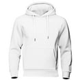 thumbnail image 1 of bbymog Men's Hoodies Solid Color Long Sleeve Casual Comfy Pullover Tops Plus Size Drawstring Sports Hooded Sweatshirts with Pocket White B S, 1 of 6