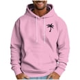 thumbnail image 1 of bbymog Men's Fashion Hoodies & Sweatshirts Printed Long Sleeve Pullover Top Plus Size Solid Color Clothes with Pocket Pink B XL, 1 of 5