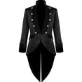thumbnail image 1 of bbymog Mens Blazer Solid Color Comfy Suit Jacket Plus Size Long Sleeve Coat Wedding Prom Party Suits formal Business Dinner Tailcoat Black A XL, 1 of 6
