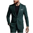 thumbnail image 1 of bbymog Mens Blazer Solid Color Turn Down Collar Suit Jacket Slim Fit Casual Outerwear Wedding Prom Suits formal Business Dinner Work Army Green A M, 1 of 3