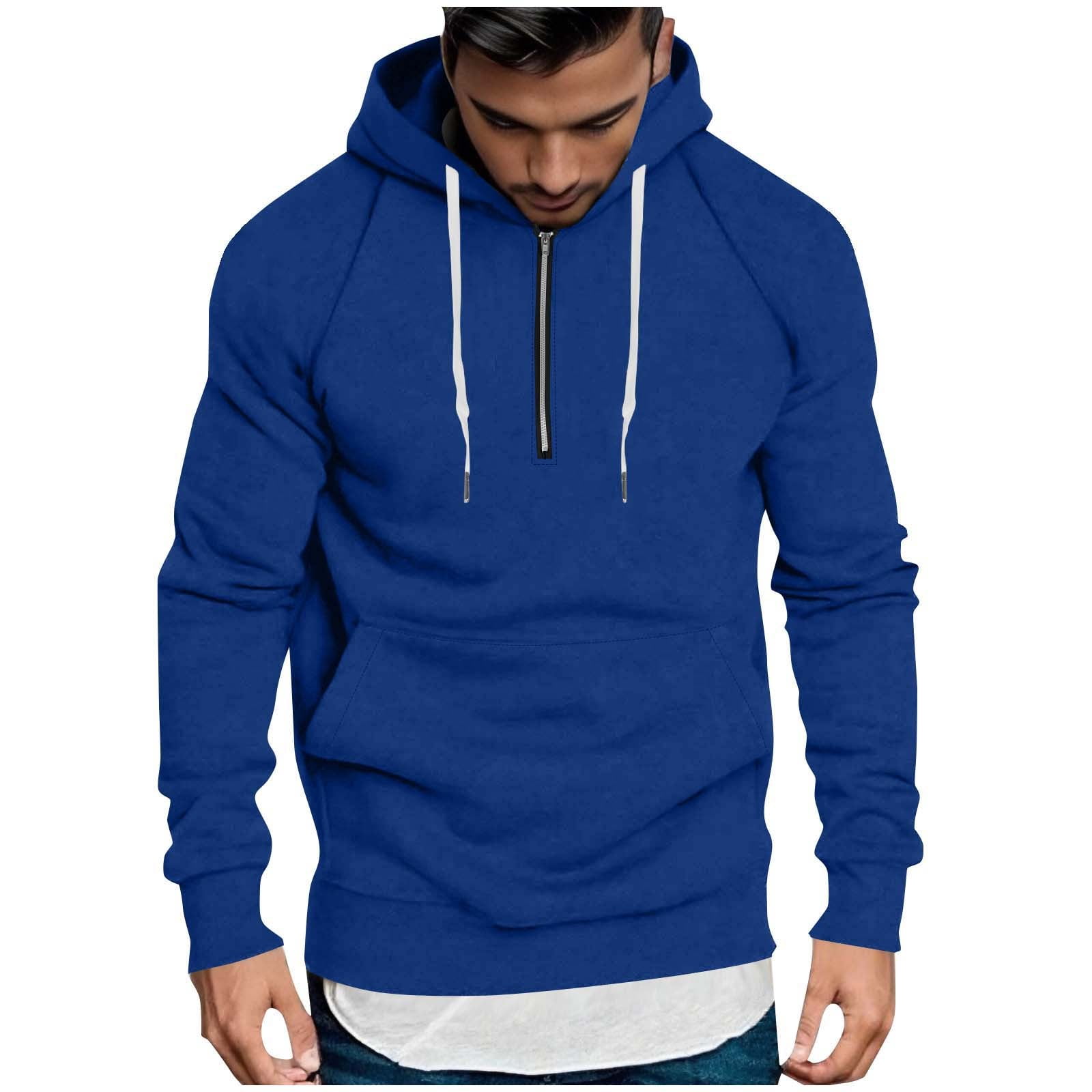 bbymog Mens Hoodies 1/4 Zip Outdoor Workout Hooded Sweatshirts Fall ...