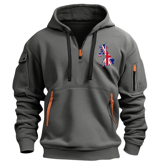 bbymog Mens Hoodies Winter Zip Up Oversized Y2K Clothes Fall Printed Fashion Pullover Workout Hooded Sweatshirts Dark Gray XXXL