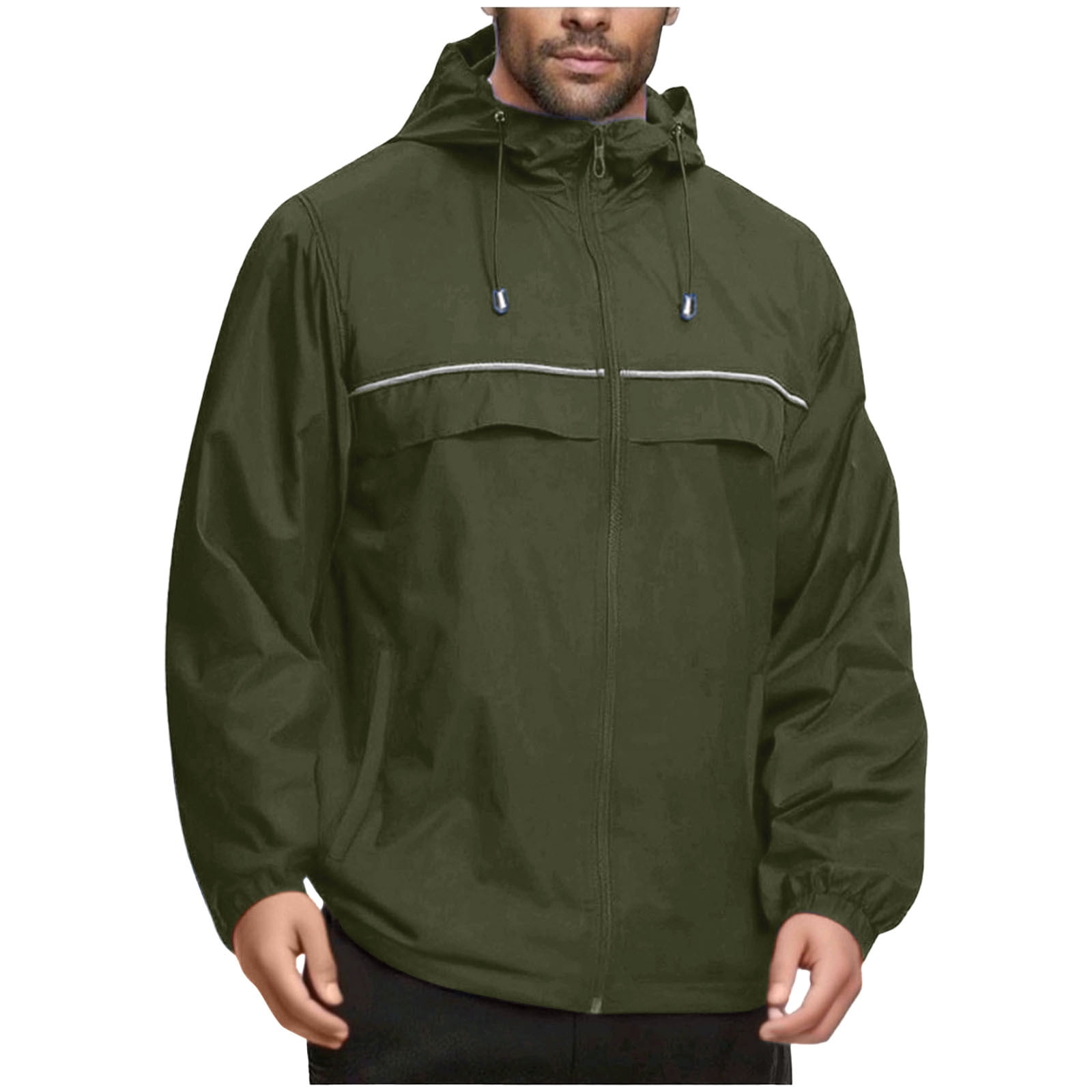 bbymog Mens Rain Jackets Waterproof with Hood Solid Color Outdoor